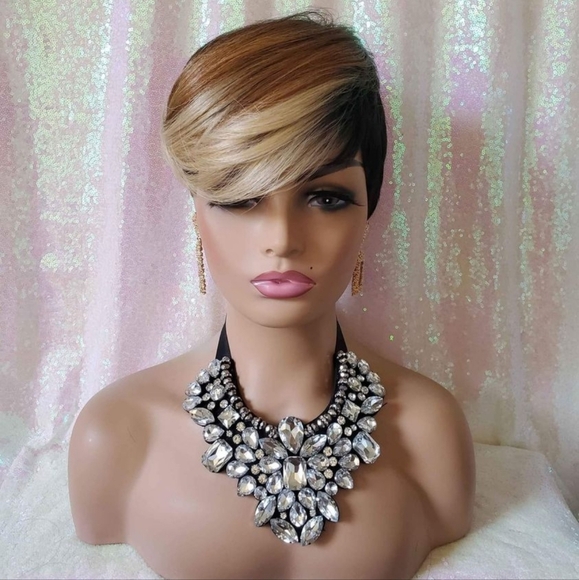 Human hair stylemix pixie cut wig